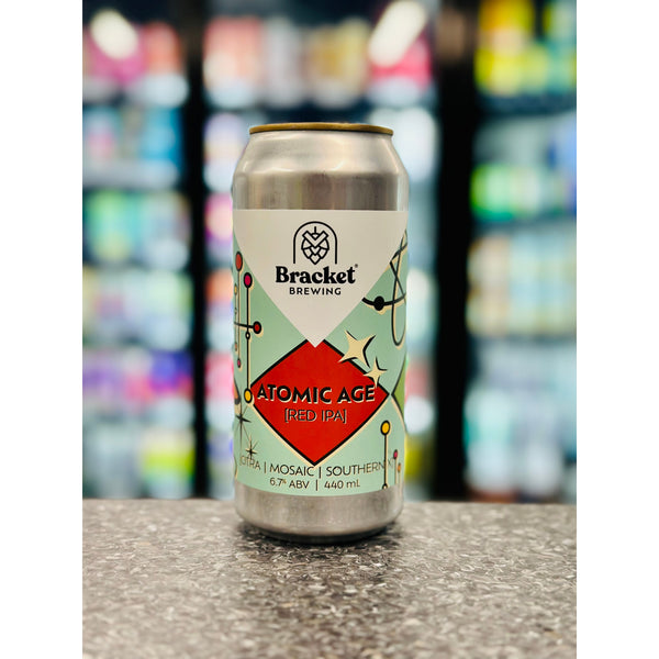 'MIX 6 OR MORE GET 20% OFF' BRACKET BREWING ATOMIC AGE RED IPA 6.7% ABV