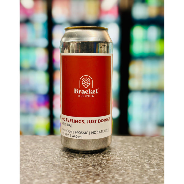 'MIX 6 OR MORE GET 20% OFF' BRACKET BREWING NO FEELINGS, JUST DOING RED IPA 7.2% ABV