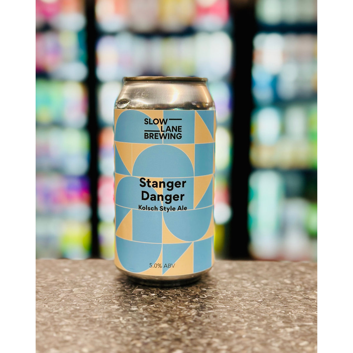 MIX 6 OR MORE GET 20% OFF' SLOW LANE BREWING STRANGER DANGER KOLSCH STYLE ALE 5% ABV