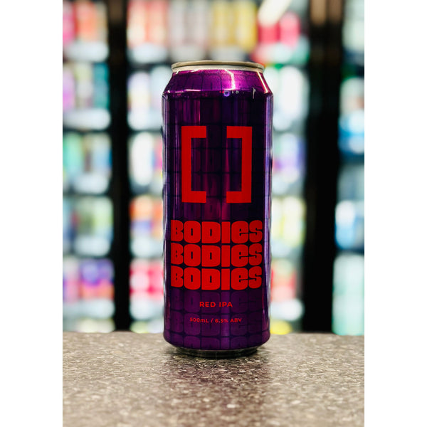 'MIX 6 OR MORE GET 20% OFF' WORKING TITLE BREWING BODIES BODIES BODIES RED IPA 6.5% ABV