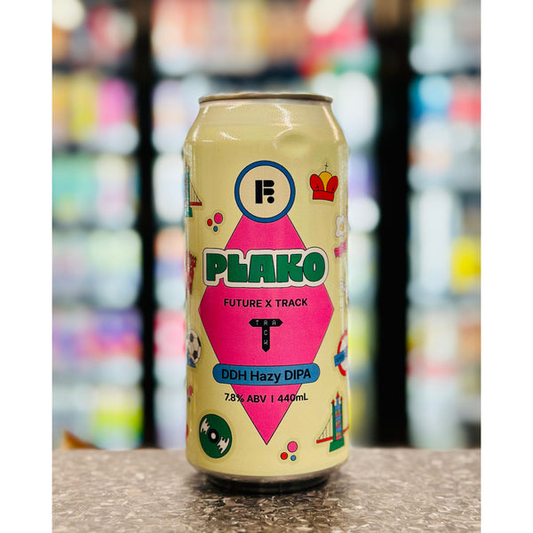 'MIX 6 OR MORE GET 20% OFF' FUTURE BREWING X TRACK BREWING (UK) PLAKO DOUBLE DRY HOPPED HAZY DOUBLE IPA 7.8% ABV