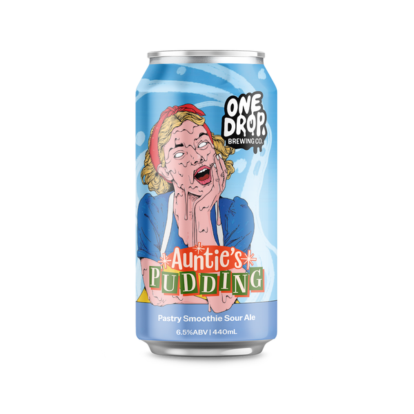 MIX 6 OR MORE GET 20% OFF' ONE DROP BREWING CO. AUNTIE'S PUDDING SMOOTHIE SOUR 6.5% ABV