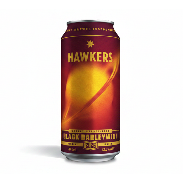 MIX 6 OR MORE GET 20% OFF' HAWKERS BREWING 2026 WHISKY BARREL-AGED BLACK BARLEYWINE 12.2% ABV