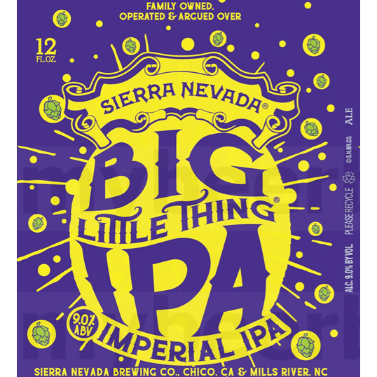 MIX 6 OR MORE GET 20% OFF' SIERRA NEVADA BREWING BIG LITTLE THING IMPERIAL IPA 9% ABV