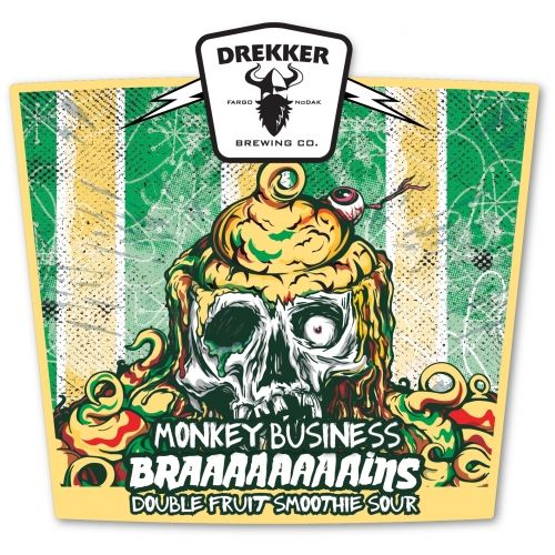 MIX 6 OR MORE GET 20% OFF' DREKKER BREWING MONKEY BUSINESS BRAAAAAAAAINS DOUBLE FRUITED SMOOTHIE SOUR 6.4% ABV