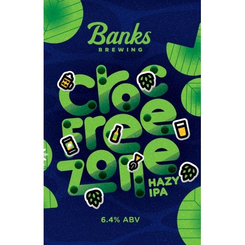 'MIX 6 OR MORE GET 20% OFF' BANKS BREWING CROC FREE ZONE HAZY IPA 6.4% ABV