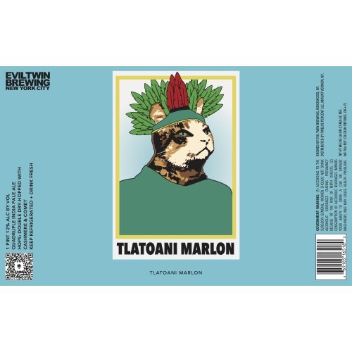 MIX 6 OR MORE GET 20% OFF' EVIL TWIN BREWING TLATOANI MARLON QUADRUPLE IPA 12% ABV