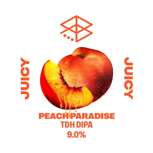MIX 6 OR MORE GET 20% OFF' RANGE BREWING PEACH PARADISE TDH DOUBLE IPA 9% ABV