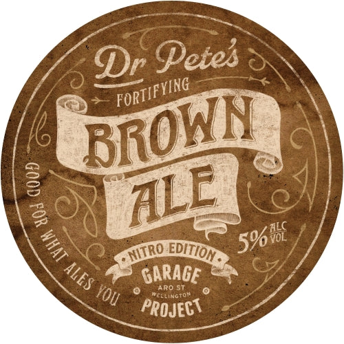 'MIX 6 OR MORE GET 20% OFF' GARAGE PROJECT DR PETE'S FORTIFYING BROWN ALE NITRO EDITION 5% ABV