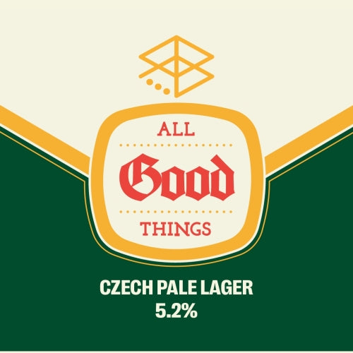 MIX 6 OR MORE GET 20% OFF' RANGE BREWING ALL GOOD THINGS CZECH PALE LAGER 5.2% ABV