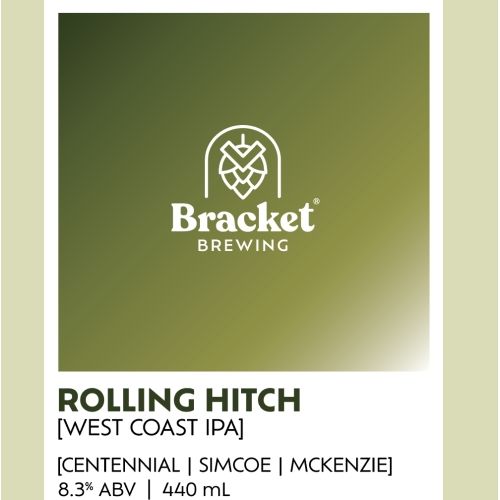 MIX 6 OR MORE GET 20% OFF' BRACKET BREWING ROLLING HITCH WEST COAST IPA 8.3% ABV