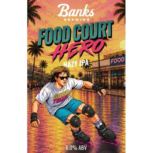 MIX 6 OR MORE GET 20% OFF' BANKS BREWING FOOD COURT HERO HAZY IPA 6% ABV