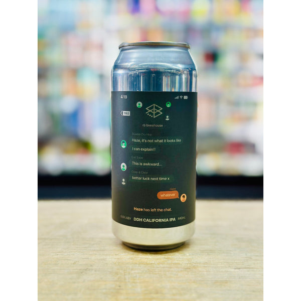 'MIX 6 OR MORE GET 20% OFF' RANGE BREWING HAZED HAS LEFT THE CHAT DOUBLE DRY HOPPED CALIFORNIA IPA 6.6% ABV