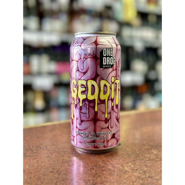 'MIX 6 OR MORE GET 20% OFF' ONE DROP BREWING GEDDIT STRAWBERRY & WHITE CHOCOLATE SMOOTHIE SOUR 5.9% ABV