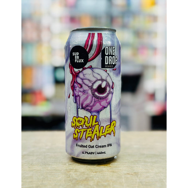 'MIX 6 OR MORE GET 20% OFF' ONE DROP BREWING X SUPERFLUX BREWING SOUL STEALER FRUITED OAT CREAM IPA 6.7% ABV