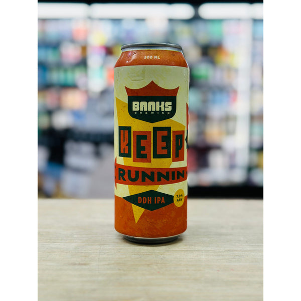 'MIX 6 OR MORE GET 20% OFF' BANKS BREWING KEEP RUNNING DOUBLE DRY HOPPED IPA 7% ABV