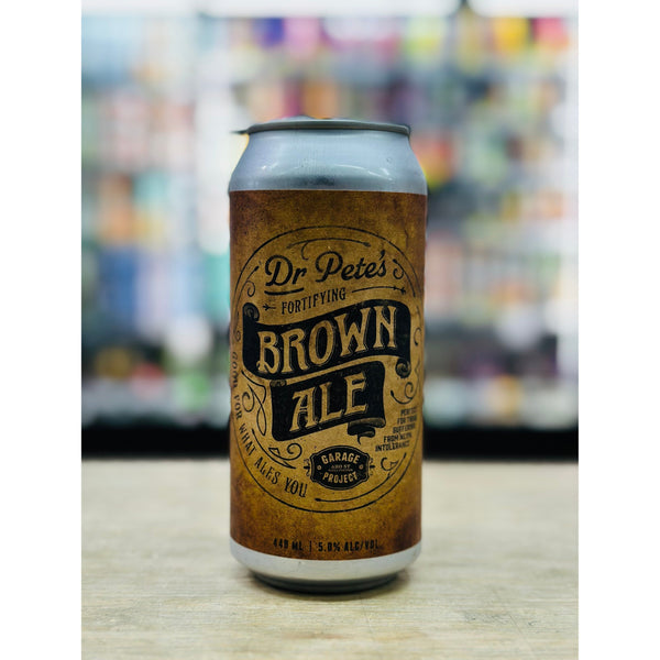 'MIX 6 OR MORE GET 20% OFF' GARAGE PROJECT DR PETE'S FORTIFYING BROWN ALE 5% ABV