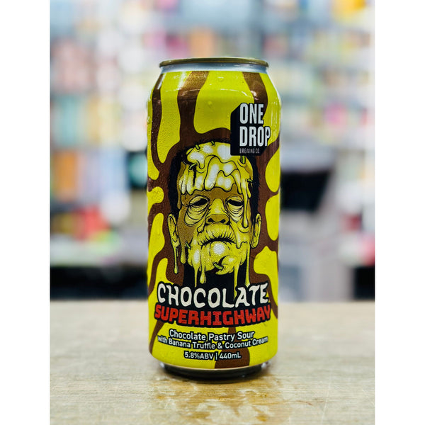 'MIX 6 OR MORE GET 20% OFF' ONE DROP BREWING CHOCOLATE SUPERHIGHWAY CHOCOLATE PASTRY SOUR WITH BANANA TRUFFLE & COCONUT CREAM 5.8% ABV