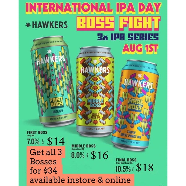 HAWKERS BREWING BOSS FIGHT IPAS