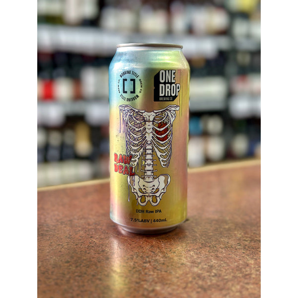 'MIX 6 OR MORE GET 20% OFF' ONE DROP BREWING RAW DEAL DOUBLE DRY HOPPED RAW IPA 7.5% ABV
